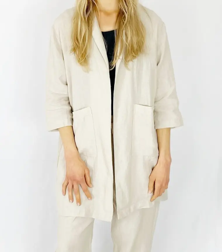 Natural beige jacket, Medium weight linen jacket, Linen jacket, Short linen jacket, linen coat, Linen cardigan, Mothers Day Gift