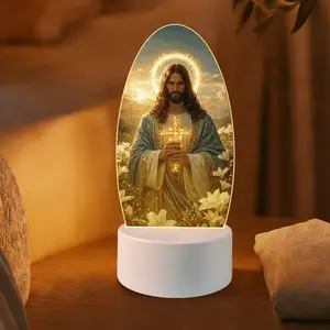 Jesus Night Light, LED Desk Lamp, USB Powered, Eye Protection, Bedroom Decor, Religious Gift, Church Souvenir, Indoor Lighting