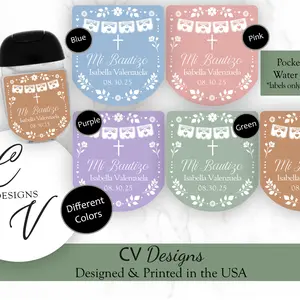 Cielito Lindo Baptism Hand Sanitizer Favor Sticker Labels 90pcs