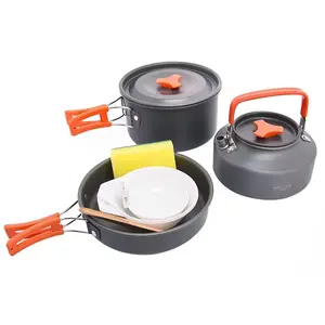 Widesea Camping Tableware Outdoor Cookware Set Pots Tourist Dishes Bowler Kitchen Equipment Gear Utensils Hiking Picnic Travel widesea