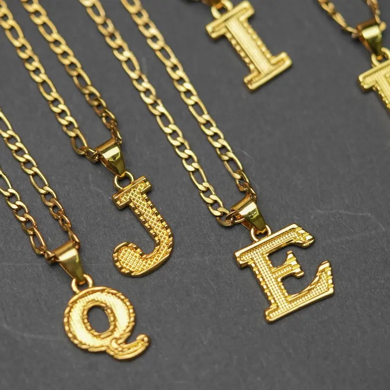 Initial Necklace – Choose Your A-Z Letter, Figaro Chain Extension, Thoughtful Gift for Friends & Family  ,  Mother's Day Gift, Chains for men, Charms Jewelry , Name Necklace, Gifts for Wife,  Girlfriend Gifts
