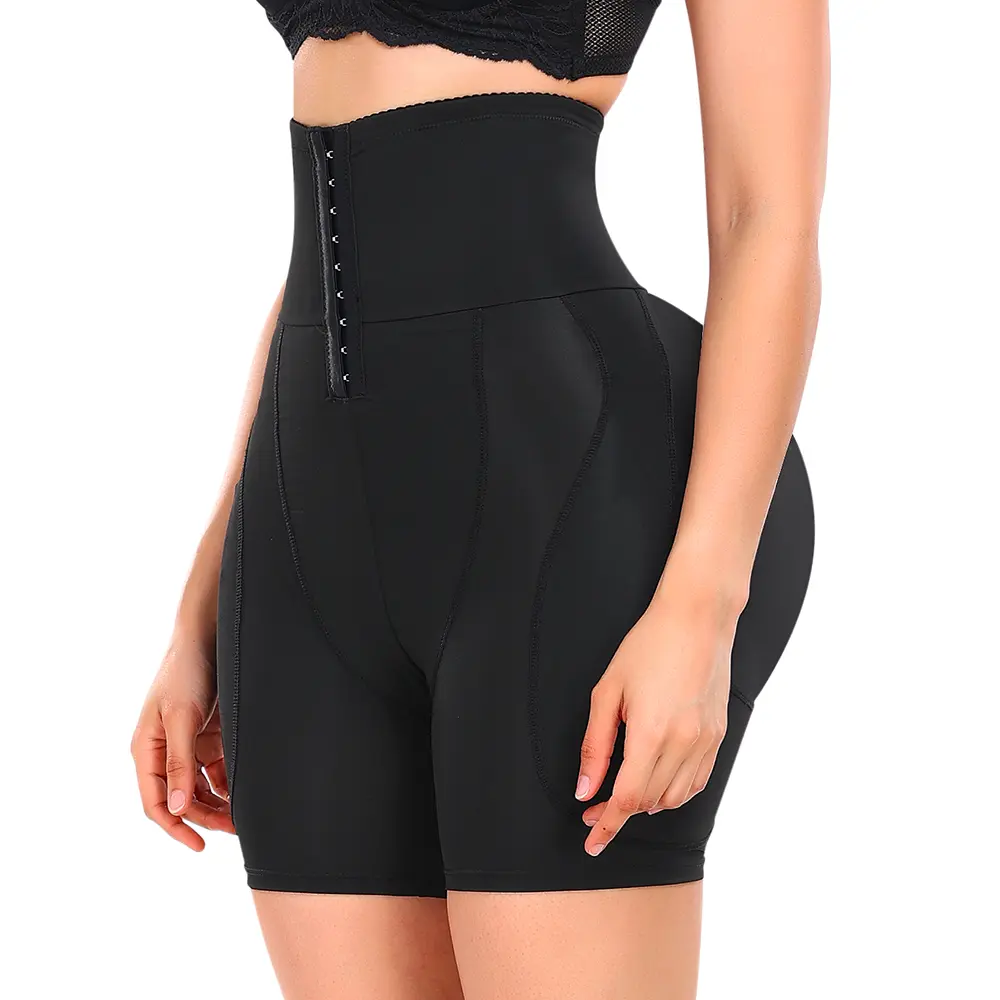 Women's High-Waist Compression Shaper Shorts - Belt-Integrated Tummy Control, Butt Lifting, Hip Pads, Hourglass Silhouette, Breathable Fabric, Snug Fit, Smooth Basic Underwear for Casual Women's Clothes