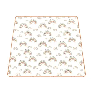 1PC Rainbow Baby Splat Mat for Under High Chair, Babies Toddlers Eating Mess Mat, Waterproof Reusable Cloth for Arts and Crafts, Playtime Mat for Kids, Floors or Tables, Playmat, Fun, Mess Prevention, Play Mats for Floor