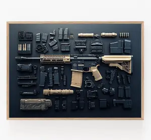 AR15 Illustration | Military Art Print, Wall Decor, Unique Gift, Enthusiast Decor, Assault Rifle, Tactical Art, Semi-Automatic Weapon Frames Glossy