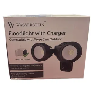 Wasserstein 3-in-1 Wired Floodlight with Charger 2000 Lumens White Color for Wyze Cam Outdoor Use