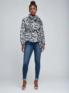 Zebra fleece jacket Womenswear Coats Oversized White