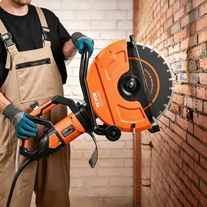 VEVOR Electric Concrete Saw, 20-16 in, 3200 W 15 A Motor Circular Saw Cutter with Max. 6 in Adjustable Cutting Depth, Wet Disk Saw Cutter Includes Water Line, Pump and Blade, for Stone, Brick