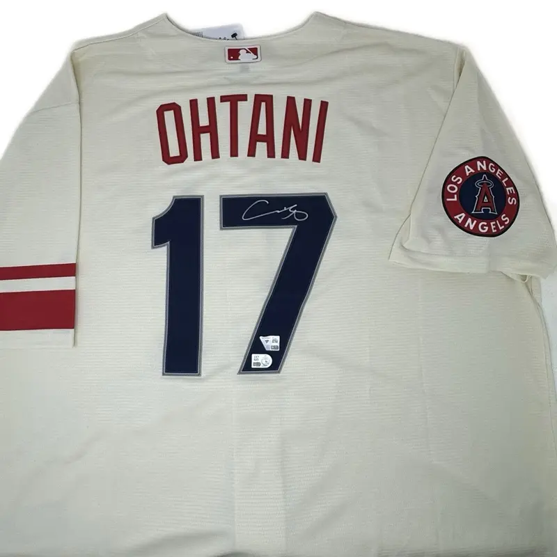 Fanatics under wraps, autographed, Shohei Ohtani Angels city edition Jersey duel authenticated