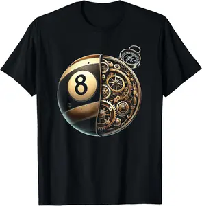 100% cotton Unisex 8 Ball Pool Billiards Player T-Shirt