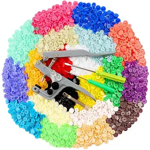400 Sets Snap Buttons with Snap Pliers T5 Plastic Snaps No-Sew Buttons Fastener Setter for Clothing Diapers Bibs Rain Coat CraftingGift