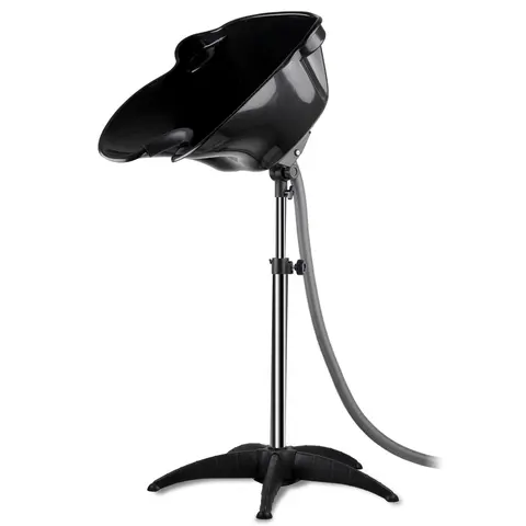 Portable Salon Shampoo Bowl - Adjustable Height & Angle Adjustment Plastic Sturdy Bathroom Wash Tub with 1.5m Drain Pipe, 19.68" L x 19.29" W x 9" H Deep Standing Sink for Home Salon Styling