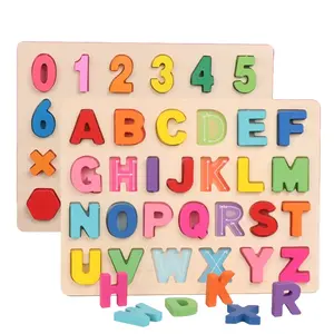 Wooden Number and Letter Matching Board, Educational Color and Shape Puzzle Toy for Early Learning and Cognitive Development