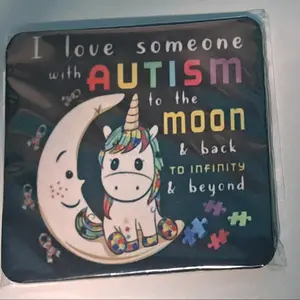 i love someone with autism coasters