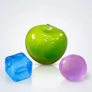 ASMR Clear Blue Ice Cube Squishy Toy - Satisfying CrunchySensory Fidget Ball for Anti-Anxiety & Stress Relief, SlowRebound Recovers Shape-ASMR Slushie Green Apple Squishy Toy