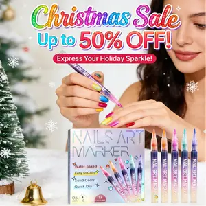 【Festive Offer】Beginners Christmas nail pen 0.5mm fine tip draws stars in one go quick dry no mistake