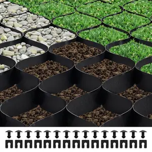 summervibes VEVOR Gravel Grid, 2 Inch Depth, 26.87x 3.94 FT/ 8200x 1200 mm, 1880 LBS Per Sq ft Grass Ground Retainer, Permeable Geo Grids Driveway Stabilization, for Garden, Patio, Walkway, RV Parking Slopes