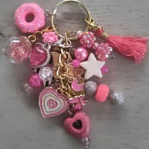 Chunky Dark Pink Keychain