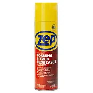 Zep 18OZ Foam Degreaser, Industrial Strength Cleaner, Citrus Solvent Formula, Thick Foaming Action, Cuts Through Grease, Removes Dirt and Grime, Penetrates Deep, Cleans Vertical Surfaces, Cling Formula Spray at Any Angle All Surface Cleaner Safe for Metal