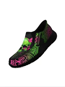 Women's Gothic Slip-On Casual Sneakers, Gothic Skull Style Casual Shoes, Lightweight Breathable Loafers, Fashion Street Style Trainers, Lightweight Slip Ons