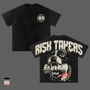 Risk Takers Gym T-Shirt, Vintage Washed Oversized Workout Tee, Bodybuilding Fitness Training Shirt, Heavyweight Cotton Pump Cover, Muscle Gym Top, Bulking Cutting Weight Loss Fitness Lifestyle Streetwear Merch for Mens Womens