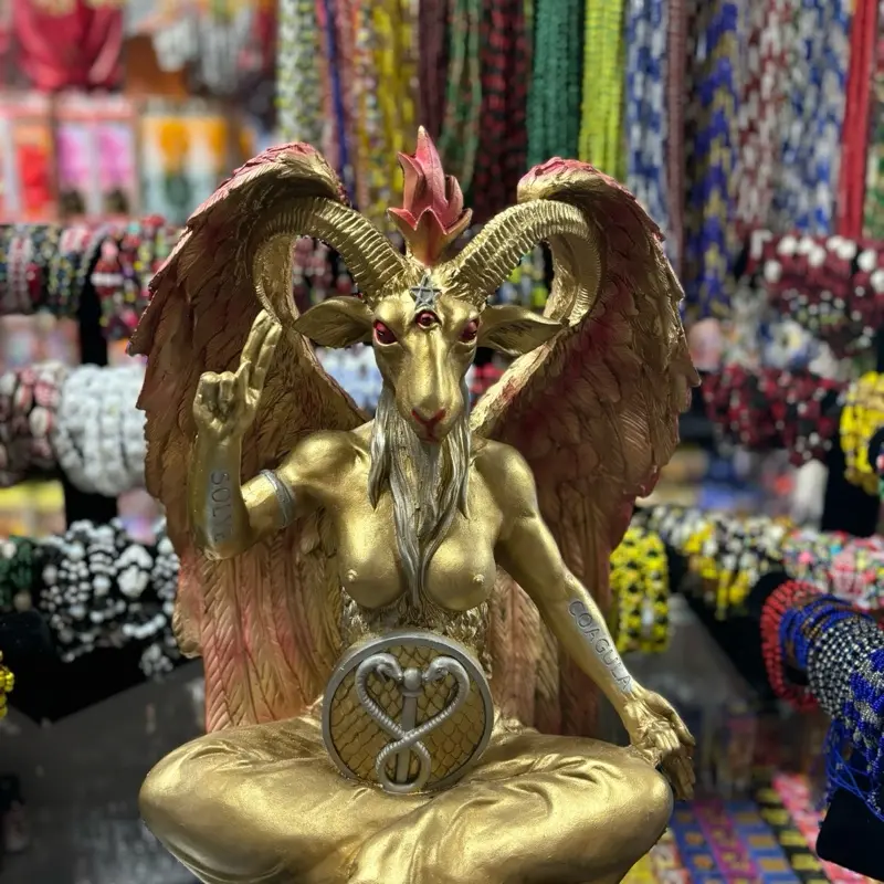 Big Golden Baphomet Statue