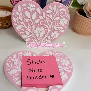Heart Shaped Floral Desk Decor Items, Pen Holder, Floral Girly Pen Holder, Desk Decor, Office Decor, Pen Holders, Brush Holder, Pencil Holder, Note Holder, Sticky Note Holder