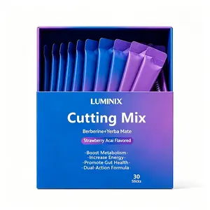 LUMINIX Cutting Drink Mix-Edible Fitness -Strawberry Açaí Flavor 30 Servings,Berberine.Chromium.Magnesium,Healthcare Dietary Supplement for Fitness -Yerba Mate