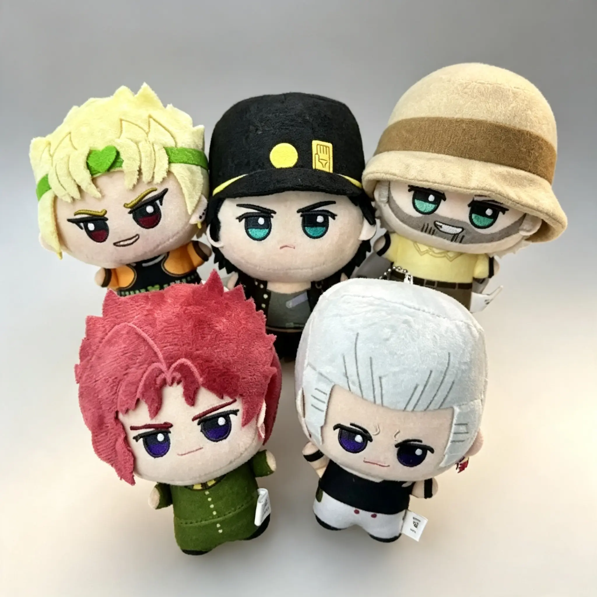 Anime JoJo's Bizarre Adventure Character Plush Keychain, Jotaro/Kakyoin/Polnareff Mini Doll Pendant for Keys & Backpack, Anime Fan Gift
