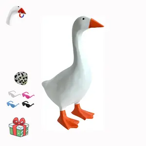 Desk Goose 7 Inch Desktop Goose Statue Funny Goose Figurine for Office Table or Home Decorations Idea Valentine's Day and Easter gifts, toys, and decorative items