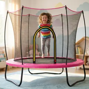 55in Trampoline for Kids with Safety Enclosure Net, Easy Assembly Round Outdoor Recreational Trampoline