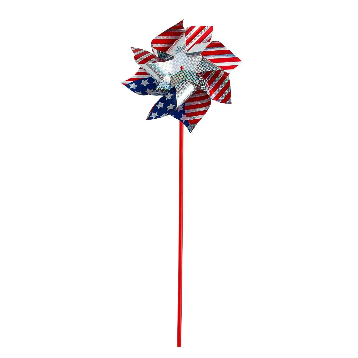 Jumbo Patriotic Stars & Stripes Prismatic Plastic Pinwheels – 9", 12 Pcs