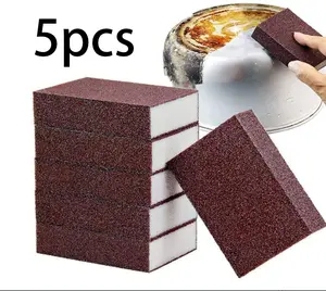 Nano Heavy Duty Sponge Magic Eraser, 5 Counts Carborundum Removing Rust Cleaning Sponge, Kitchen Pot Dish Rust Removal Emery Clean Rub for Home Dining Room Barbecue