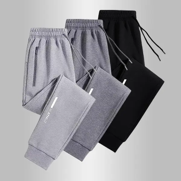 Men's 2-Pack Casual Athletic Joggers, Soft Printed Stretchable Trousers with Drawstring Waist and Side Pockets, Soft Jogger Trousers, Stretchable Jogger