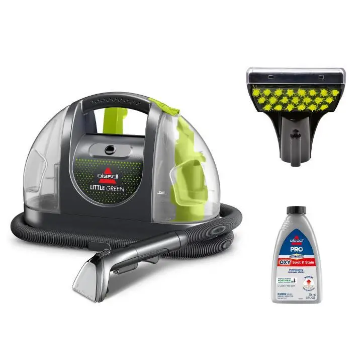 BISSELL Little Green Portable Deep Cleaner, for Carpet, Upholstery, and Auto, Lightweight, Strong Suction, Large Tank Capacity, 3369, Green