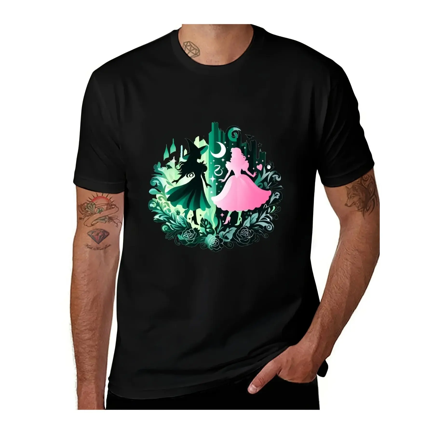Elphaba Glinda Wicked The Musical T-Shirt Vintage Mens T Shirts Casual ...