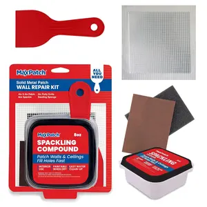 MaxPatch(R) Drywall Repair Kit - Includes 8 oz Spackling Compound, 4"x 4" Adhesive Metal Patch, Spackling , Sanding Pad - -in- Solution for Wall and Ceiling Repairs