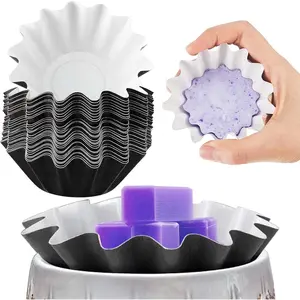 Wax Melt Liners Reusable Leakproof for Any Wax Cubes Waxes Warmer Containers Cups for Scented Candle Plug in Warmers Electric Waxes Melters Burner(Black,50 Pieces)