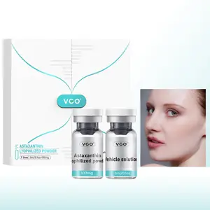 VGO Astaxanthin Lyophilized Powder, Hydrates and Evens Skin Tone, Hydrodermabrasion(7 Sets Contain Vehicle Solution 3ml/0.1oz+ Lyophilized Powder 100mg)