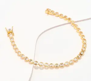 Affinity Gems Oval Cut Gem Tennis Bracelet, 14K Plated Sterling