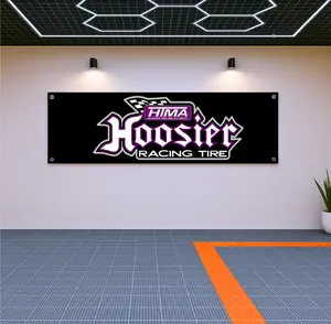 Hoosier Racing Tire Flag Banner 71x24" – Garage or Shop Wall Decor, Motorsport Art, Racing Tire Banner, Gift for Racing Fans