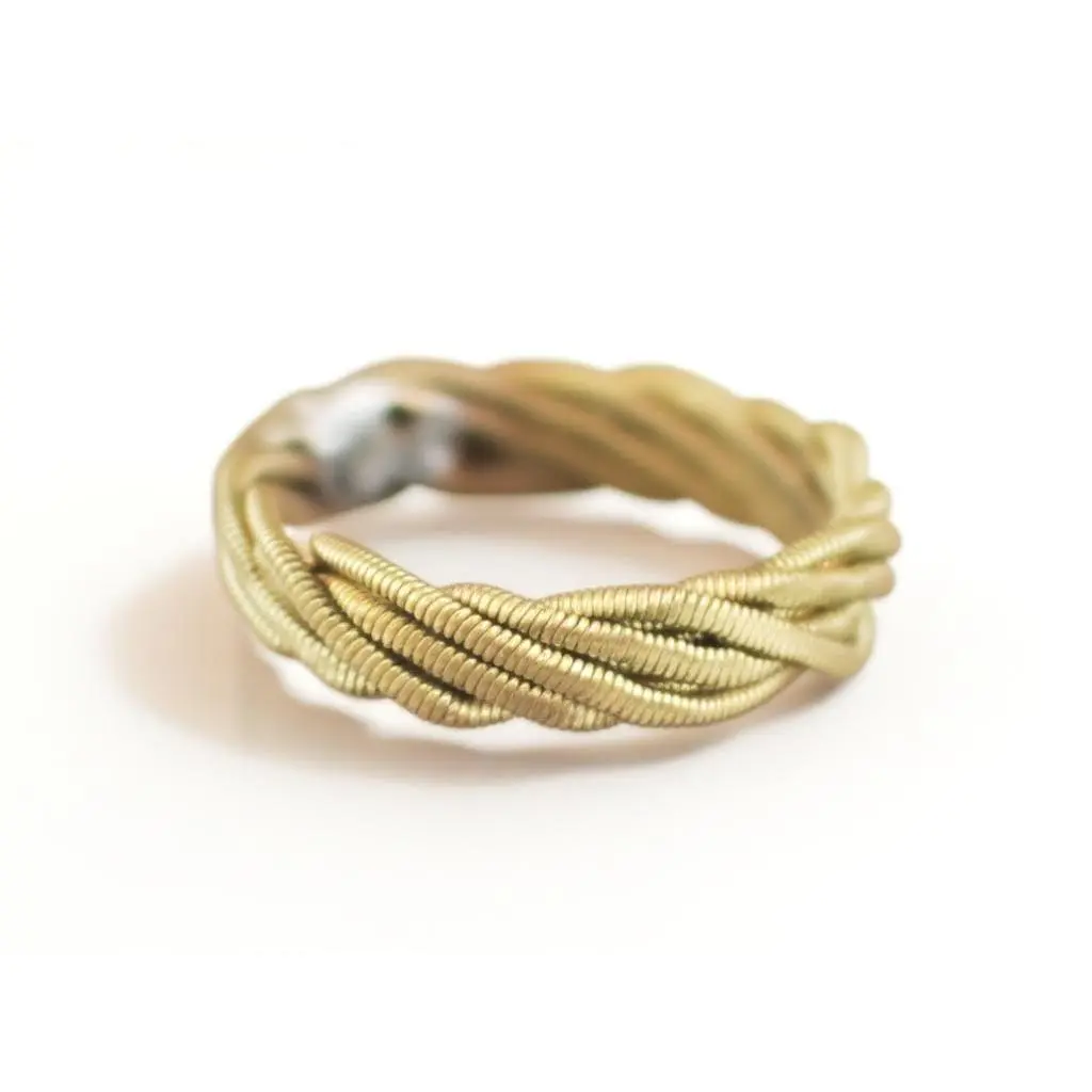 Hammered Guitar String Ring: Bronze, Silver, Copper Color Options