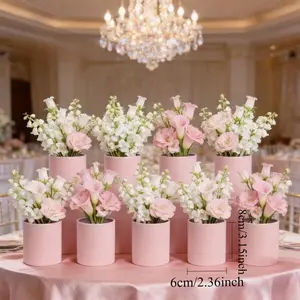 15small trumpet-shaped single-flower gift box - pink round floral wrapping box, suitable for Valentine's Day, weddings, birthdays, home décor and flower arrangements, bouquet gift box, Valentine's Day gift box.