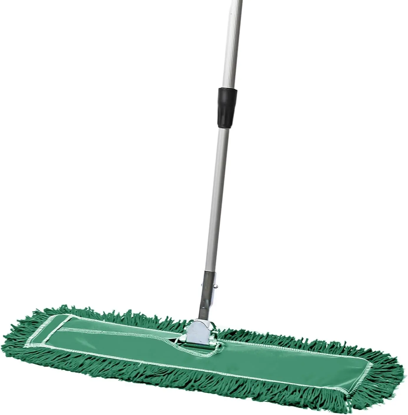 24-Inch Sturdy Green Commercial Dust Mop with Adjustable Extendable Handle, Synthetic Floor Sweeper for Hardwood, Tile Floors