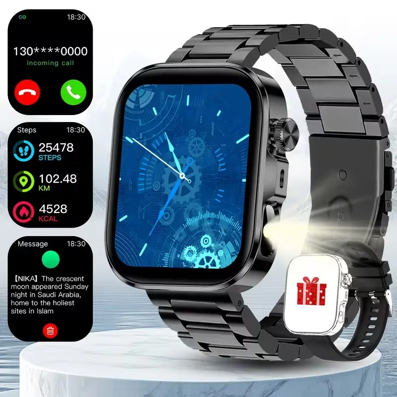 Smartwatch for Men Women - Wireless Call Answer/Dial, Message Notification & Alert, Multiple Sports Modes for Fitness & Outdoor, Weather Update, Wireless Connection, Lightweight Design, Great Gift