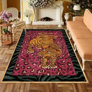 Vintage Tiger Leopard Print Area Rug, Soft Floor Mat for Living Room and Bedroom, Large Rectangular Home Decor Carpet, Fashionable Comfort