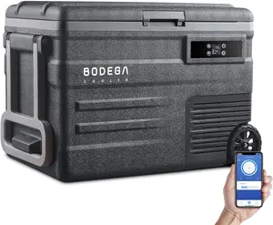 BODEGACOOLER 12 Volt Car Refrigerator, Car Fridge Single Zone,RV Portable Freezer WIFI APP Control,48Quart(45L) -4℉-68℉ Car Cooler, 12/24V DC and 100-240V AC, for Travel, Camping, Outdoor and Vehicles