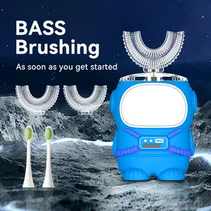 Ultrasonic Kid's U-Shaped Electric Toothbrush, IPX7 Waterproof, Five Cleaning Modes, 60S Smart Reminder
