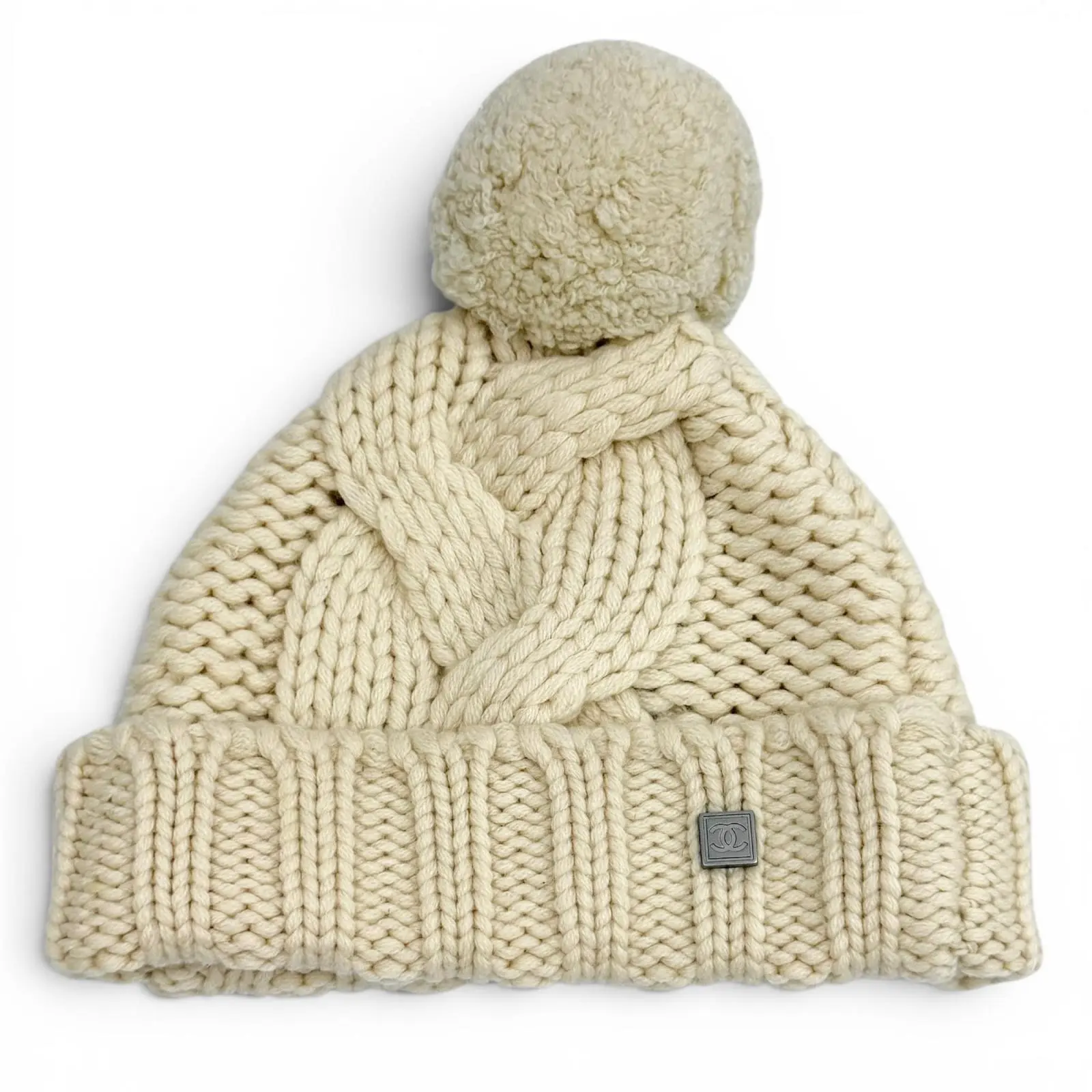 Pre-owned CHANEL Cashmere Small Leather Goods knit cap