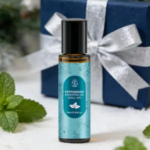 Mint Essential Oil Refreshing Brain Boost Relief Headache Dizziness Travel Portable Rollerball 10ML, Car Sickness Airplane Seat