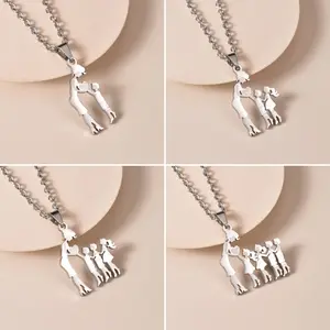 Elegant Beaded Stainless Steel Necklace - Minimalist Multi-Child Chain, Silver Pendant, Women’s Mom Sentimental Love Jewelry, Unisex Wear, Ideal for Mother’s Day & 1st Choice Birthday Gifts, Elegant Beaded Necklace,summervibes